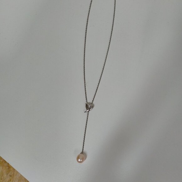 Sterling Silver Heart & Pearl Necklace - Picture 4 of 7